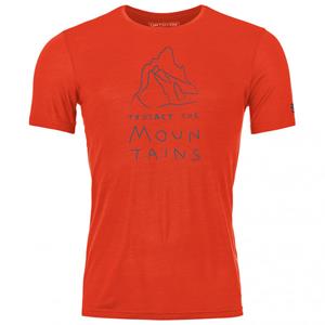 Ortovox  150 Cool Mountain Protector T-Shirt - Merinoshirt, cengia rossa