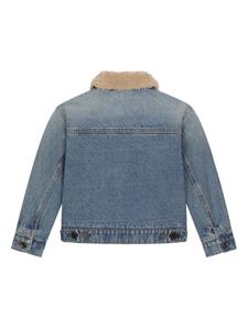 Dolce & Gabbana Kids Spijkerjack met lammy kraag - Blauw