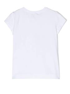 Monnalisa T-shirt verfraaid met kristallen - Wit
