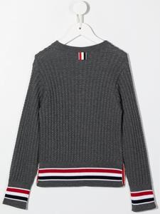 Thom Browne Kids Kabelgebreide pullover - Grijs