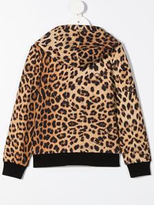 philipppleinjunior Philipp Plein Junior Hoodie met luipaardprint - Beige