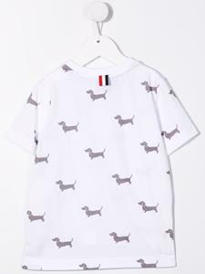 Thom Browne Kids T-shirt met hondprint - 100 WHITE