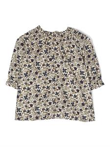 Bonpoint Jurk met bloemenprint - Beige
