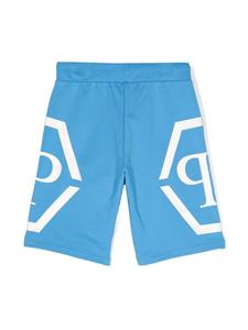 philipppleinjunior Philipp Plein Junior Shorts met logoprint - Blauw