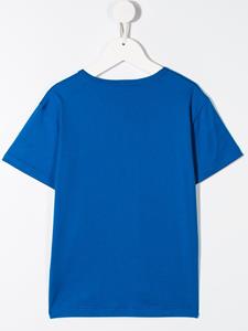 dolce&gabbanakids Dolce & Gabbana Kids T-shirt met logopatch - Blauw