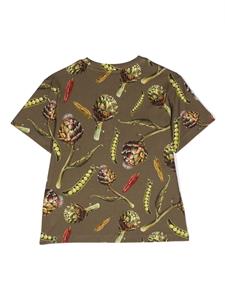 dolce&gabbanakids Dolce & Gabbana Kids T-shirt met bloemenprint - Groen