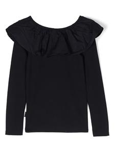 Molo T-shirt met ruchekraag - Zwart