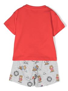 moschinokids Moschino Kids Shorts met teddybeerprint - Rood