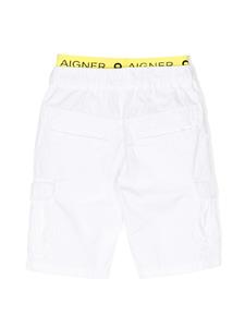 aignerkids Aigner Kids Cargo shorts met logoprint - Wit