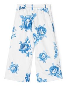 Monnalisa Broek met roosprint - Wit