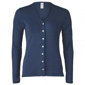 Engel - Damen Cardigan Feinripp - Wollen vest, blauw