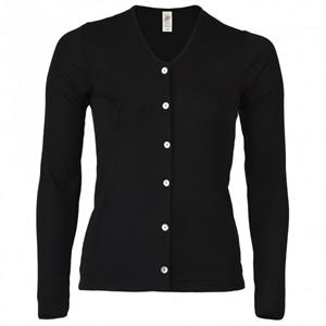 Engel - Damen Cardigan Feinripp - Wollen vest, zwart
