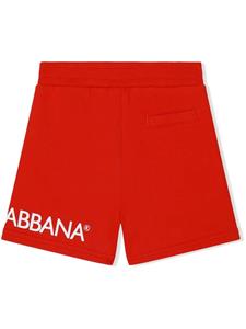 dolce&gabbanakids Dolce & Gabbana Kids Trainingsshorts met logoprint - Rood