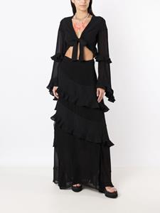 amirslama Amir Slama Maxi-rok met ruches - Zwart