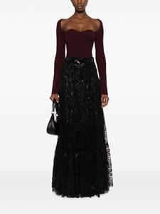 Maxi-rok met pailletten - Zwart