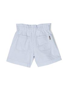 brunellocucinellikids Brunello Cucinelli Kids Gestreepte shorts - Blauw