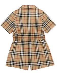 Burberry Kids Twill playsuit - Bruin