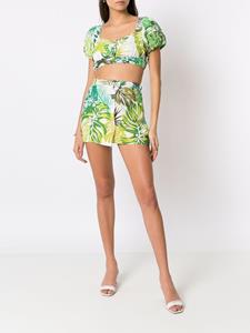 amirslama Amir Slama Mini-rok met palmbladprint - Groen