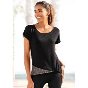Venice Beach Kurzarmshirt, mit bedrucktem Einsatz am Saum