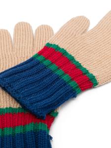 Gucci Kids Gestreepte handschoenen - Beige