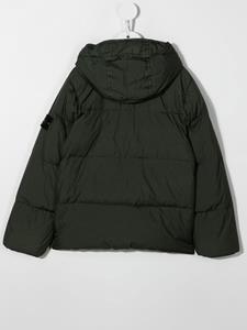 Stone Island Junior Donsjack met capuchon - Groen