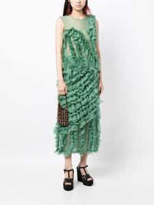 ullajohnson Ulla Johnson Sarafina midi-rok met ruches - Groen