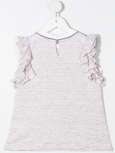 brunellocucinellikids Brunello Cucinelli Kids Top met ruches - Beige
