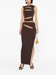 christopheresber Christopher Esber Maxi-rok met slash detail - Bruin