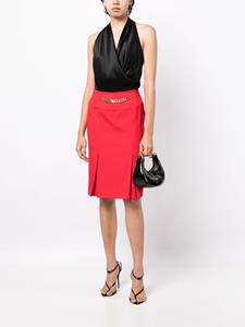 célinepre-owned Céline Pre-Owned 1990-2000s midi-rok met kettingdetail - Rood
