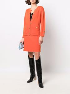 chanelpre-owned CHANEL Pre-Owned 1980s kasjmier rok - Oranje