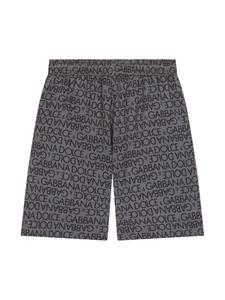 dolce&gabbanakids Dolce & Gabbana Kids Shorts met logoprint - Grijs