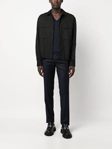 Zanone Geribbelde trui met V-hals - Blauw