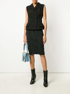 alaïapre-owned Alaïa Pre-Owned midi gedrapeerde kokerrok - Zwart