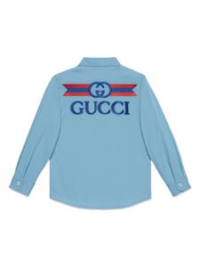 guccikids Gucci Kids T-shirt met GG-logo - Blauw