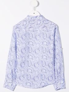brunellocucinellikids Brunello Cucinelli Kids Shirt met paisley-print - Blauw
