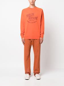 maisonkitsuné Maison Kitsuné Sweater met logoprint - Oranje