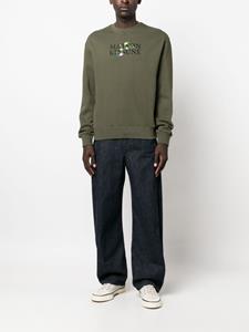 maisonkitsuné Maison Kitsuné Sweater met geborduurde bloemen - Groen