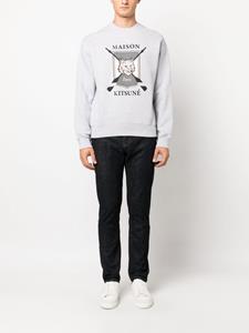 maisonkitsuné Maison Kitsuné Sweater met logoprint - Grijs