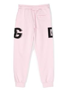 dolce&gabbanakids Dolce & Gabbana Kids Trainingsbroek met logopatch - Roze