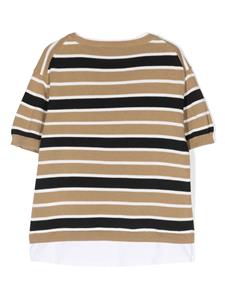 paolopecorakids Paolo Pecora Kids Gestreept T-shirt - Beige
