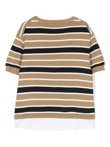 Paolo Pecora Kids Gestreept T-shirt - Beige