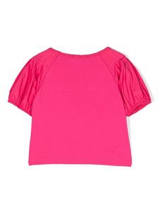 Monnalisa T-shirt met logo van stras - Roze