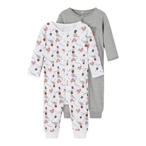 Name It Schlafoverall NBNNIGHTSUIT 2P ZIP GREY MEL CIRCUS