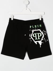 philipppleinjunior Philipp Plein Junior Shorts met logoprint - Zwart