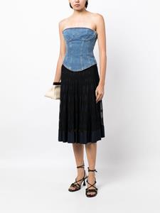 chanelpre-owned CHANEL Pre-Owned 2016 midi-plooirok met stippen - Blauw