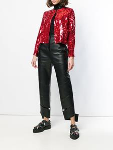 commedesgarçonspre-owned Comme Des Garçons Pre-Owned 1999 cropped jasje verfraaid met pailletten - Rood