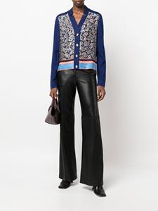 Ferragamo Vest met abtracte luipaardprint - Blauw