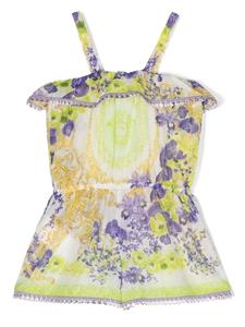 Versace Kids Playsuit met bloemenprint - Wit