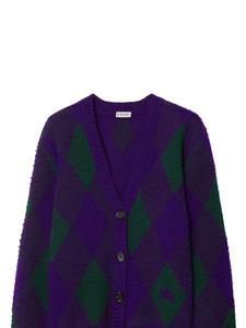 Burberry Wollen vest met argyle intarsia - Paars