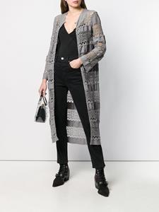 christiandiorpre-owned Christian Dior Pre-Owned 2010s gebreid vest met kant - Grijs